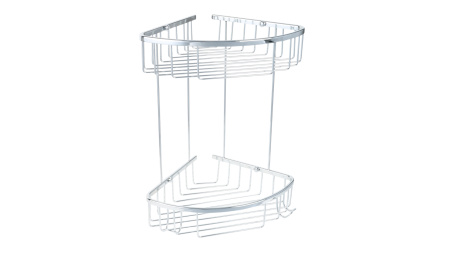 Полка угловая двухэтажная Fixsen Hotel, хром  FX-31051-2